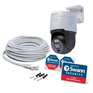 CCTV Cameras: SWANN ENFORCER 4K SWNHD-900PT UHD Pan Tilt 2 Way Audio PoE Add On CCTV Camera