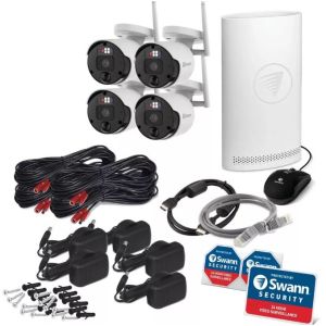 CCTV Systems: Swann SWNVK-500SD4 CCTV Kit 4 Channel NVR 64GB Micro SD 4 x 1080p WiFi Cameras
