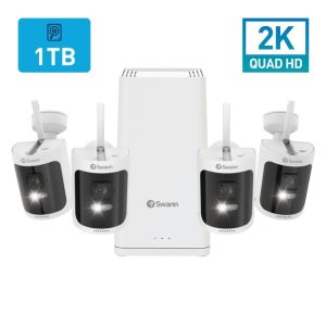 CCTV Systems: Swann NVK-650KH4 CCTV Kit 8 Channel 1TB NVR 4x Quad HD WiFi Rechargeable Cameras