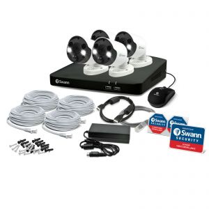 CCTV Systems: Swann NVR 8780 8 Channel 4K 2TB Recorder 4 x 887MSFB Spotlight Cameras CCTV Kit