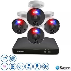 Swann Enforcer CCTV Kit NVR 8780 4K UHD 3TB 4 x Bullet Flash Cameras NVK-889904