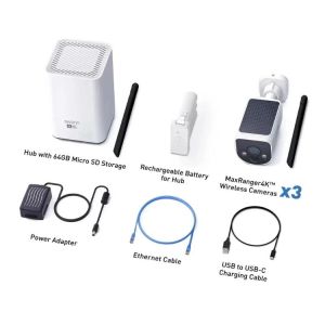 CCTV Systems: Swann MaxRanger4K Solar Security System Kit Wireless Cameras x3 SWNVK-MR4KSD3