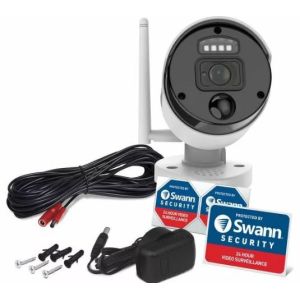 CCTV Cameras: Swann SWNVW-500CAM 1080p Full HD WiFi CCTV Camera Flashing Lights Siren Audio