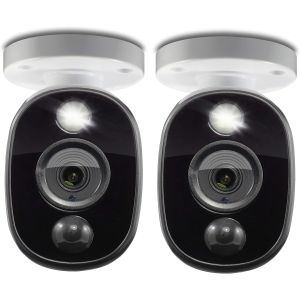 CCTV Cameras: 2x Swann PRO 1080MSFB Heat-Sensing 1080p HD Flash Bullet Cameras CCTV