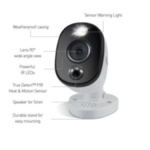 CCTV Cameras: Swann PRO-4KWLB 4K Bullet CCTV Camera Warning Light Siren For DVR 5680 x 1