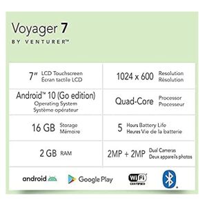Tablets: VENTURER RCA VOYAGER 7 HD 16gb 7 inch Android 10 Go Tablet Bluetooth - Rose Gold
