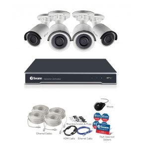 CCTV Systems: Swann NVR 8000 8 Channel 4K Ultra HD Security System CCTV 4TB 4K NHD-880 Bullet 4x Camera kit