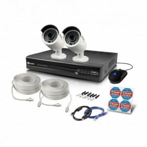 CCTV Systems: Swann NVR 7400 4 Channel 4MP CCTV DVR Recorder 1TB HDMI NHD-818 2x Camera kit